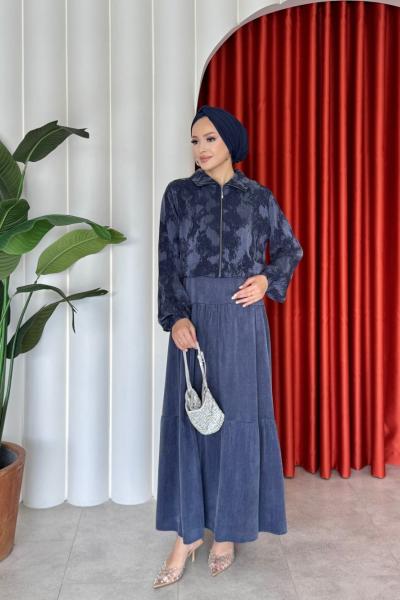 Sinem Elbise Takım Lacivert