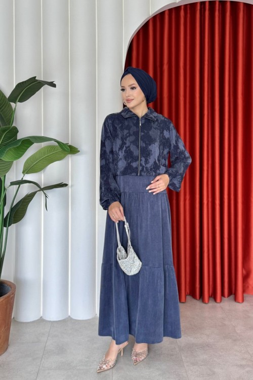 Sinem Elbise Takım Lacivert