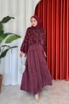 Sinem Elbise Takım Bordo
