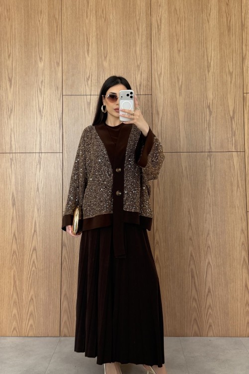 Sündüz Etek Takım Acı Kahve