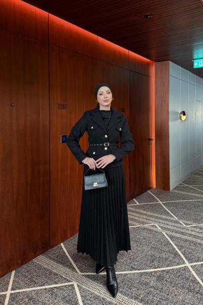 Tuğba Etekli Takım Siyah