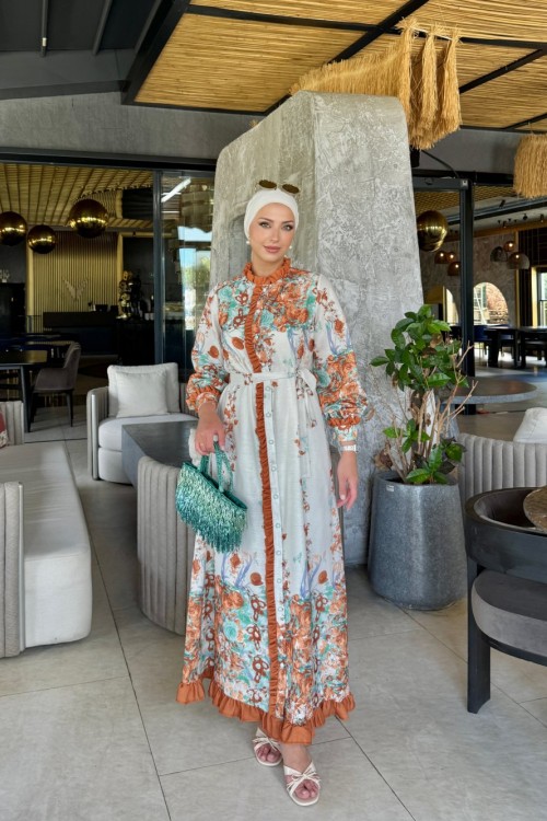 Ümmühan Elbise Turuncu