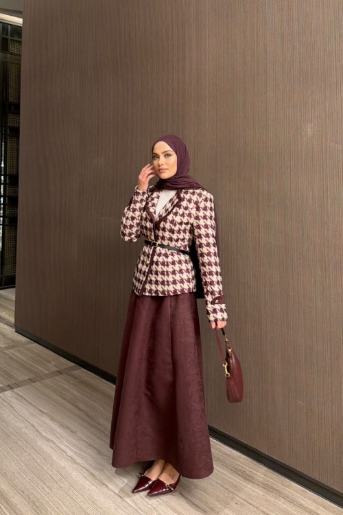 Yağmur Etekli Takım Bordo