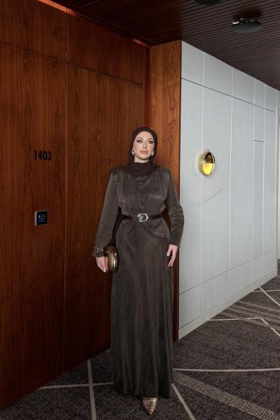 Yeliz Elbise Kahverengi