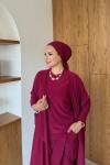 Zarife  Üçlü Pantolon Takım Bordo