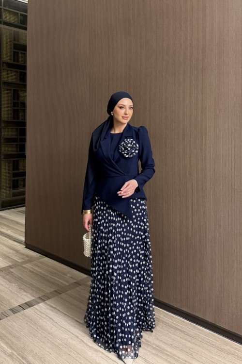 Zerda Etekli Takım Lacivert