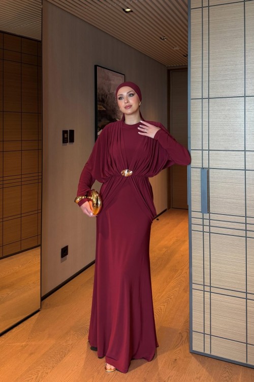 Zülfiye Elbise Bordo