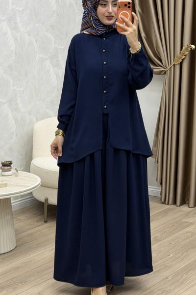 Laçin Etek Takım Lacivert