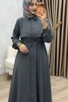 Yüsra Elbise Gri