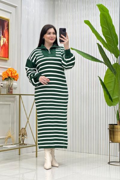 Çizgili Triko Elbise