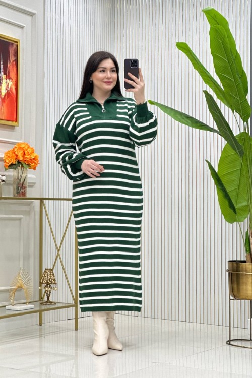 Çizgili Triko Elbise