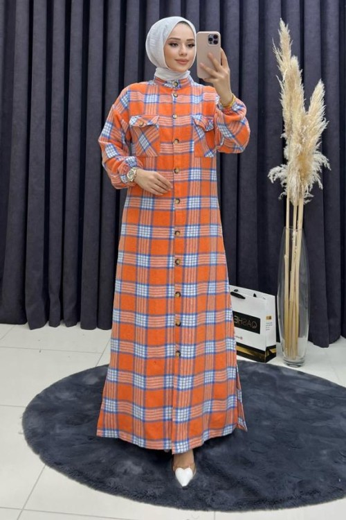 Havin Kaşe Kap Çift Çepli  - Turuncu