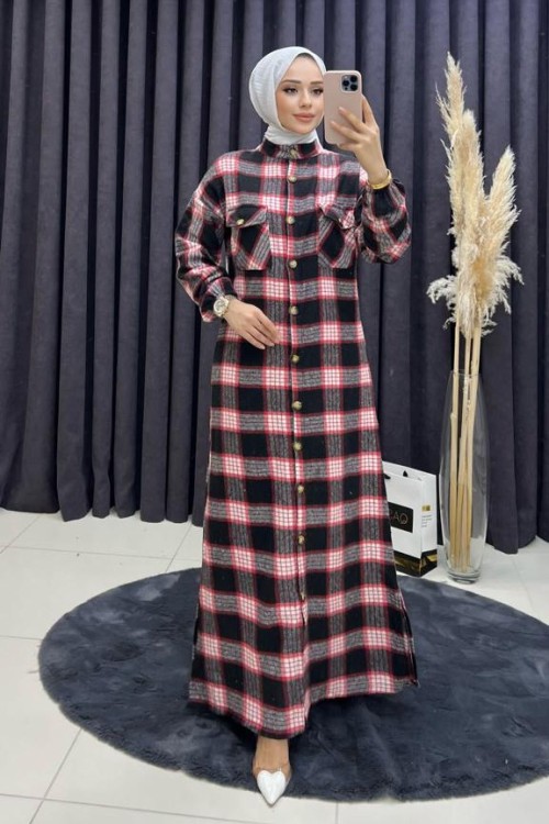 Havin Kaşe Kap Çift Çepli  - Siyah