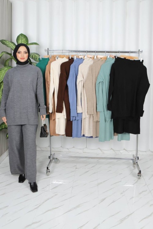 Hiba Örgülü Triko Takım