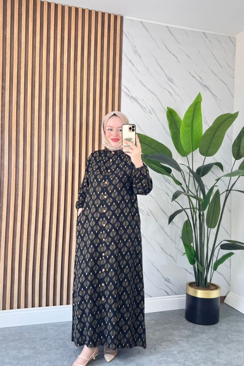 Hira Pamuklu Viskon Elbise