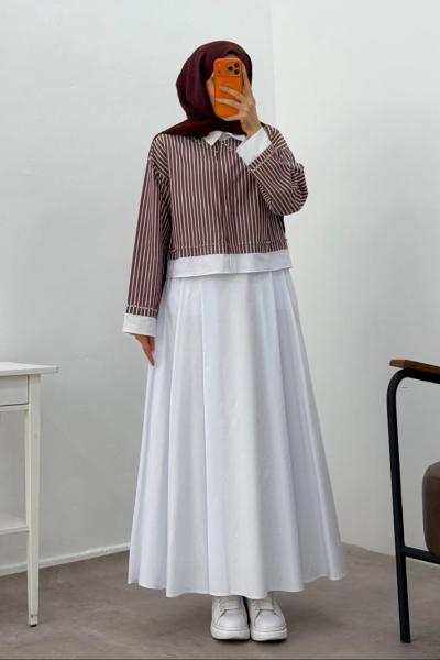 Liya Astarlı Krep Etekli Takım