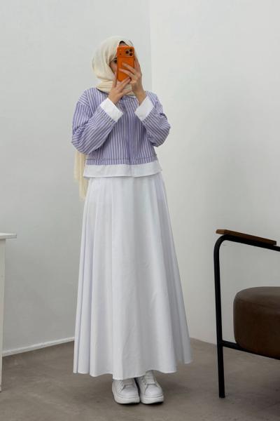 Liya Astarlı Krep Etekli Takım