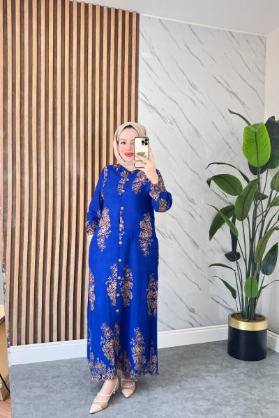 Osmanlı Desen  Pamuklu Viskon Elbise