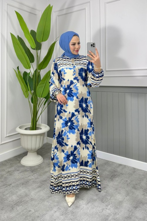 Tomris Pamuklu Viskon Elbise