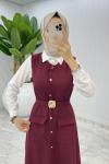 Bordo  Sude Jile Tesettür Giyim