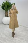 Camel Premium Astarlı Eylem Trench Tesettür Giyim