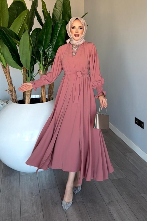 Gül Meşk Abaya Takım Tesettür Giyim