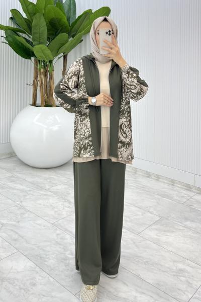 Haki Çiğdem Oysho Takım Tesettür Giyim