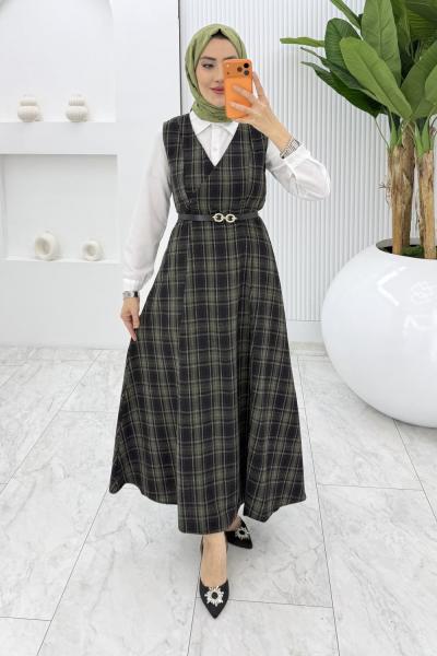 Haki Leyla Ekose Jile Tesettür Giyim