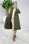Haki Premium Astarlı Eylem Trench Tesettür Giyim