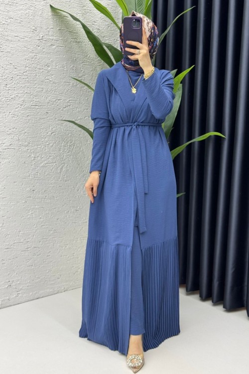 İndigo Premium Üçlü Helena Takım Tesettür Giyim