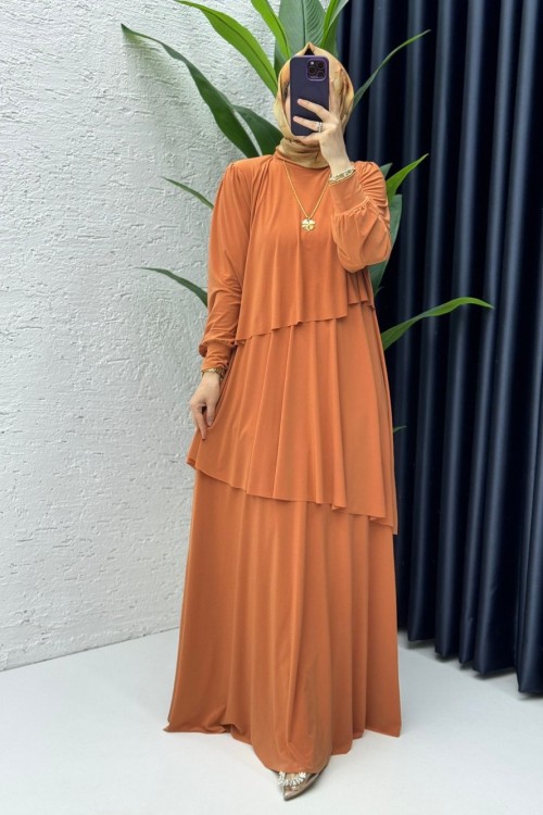 Kiremit Premium Sultan Elbise Tesettür Giyim