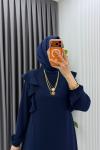 Lacivert  Eylül Elbise Premıum Tesettür Giyim