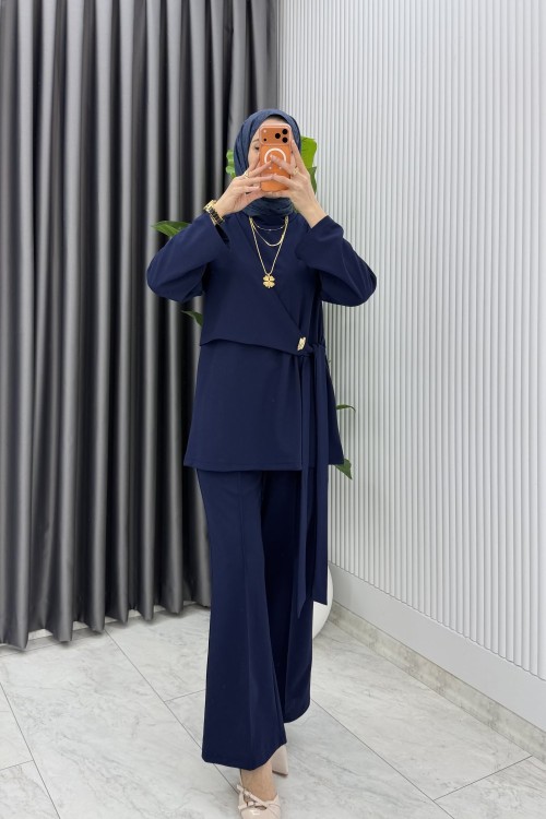 Lacivert Dilay Takım Tesettür Giyim