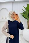 Lacivert Nilda Elbise Tesettür Giyim
