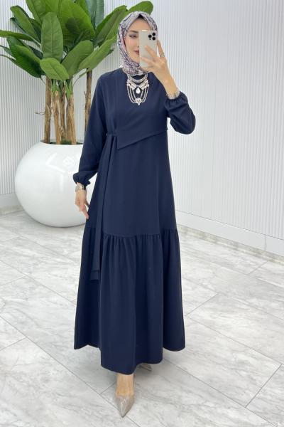 Lacivert Premıum Seçil Elbise Tesettür Giyim