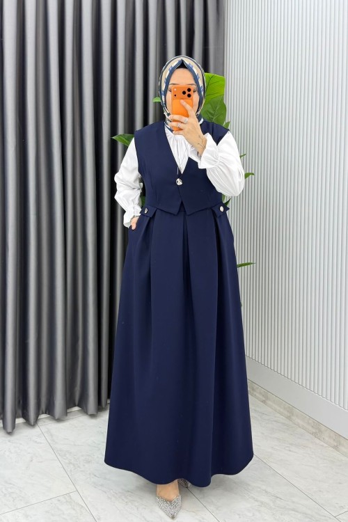 Lacivert Premium Zehra Jile Tesettür Giyim