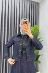 Lacivert Premium Eda Kot Jile Ceket Takım Tesettür Giyim