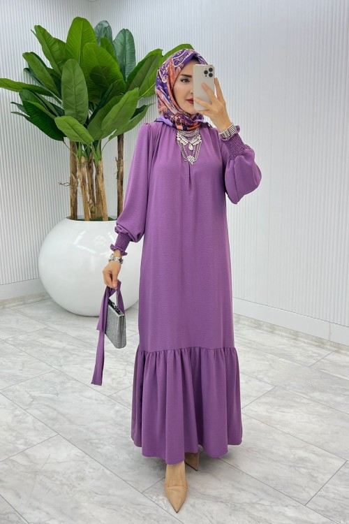Mürdüm Açelya Elbise Tesettür Giyim