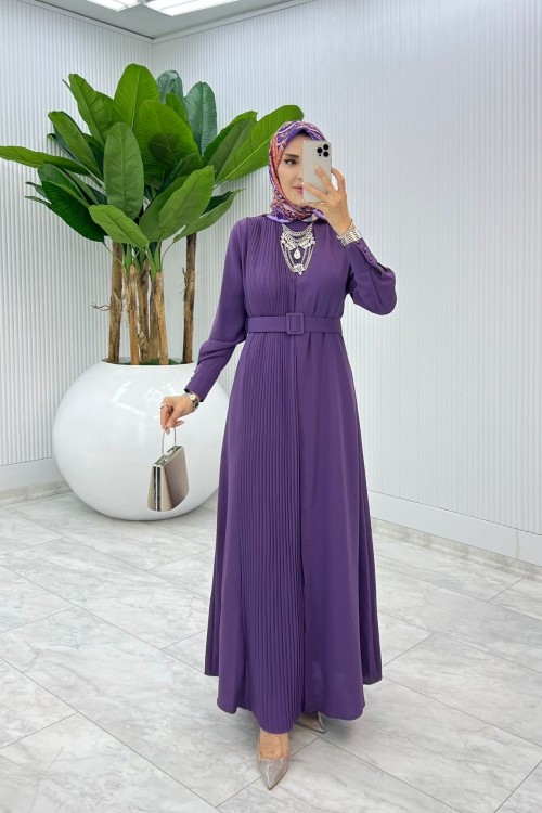 Mürdüm Busem Elbise Tesettür Giyim