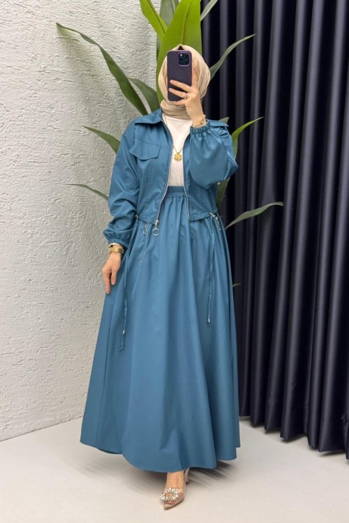 Petrol Tuana Takım Tesettür Giyim