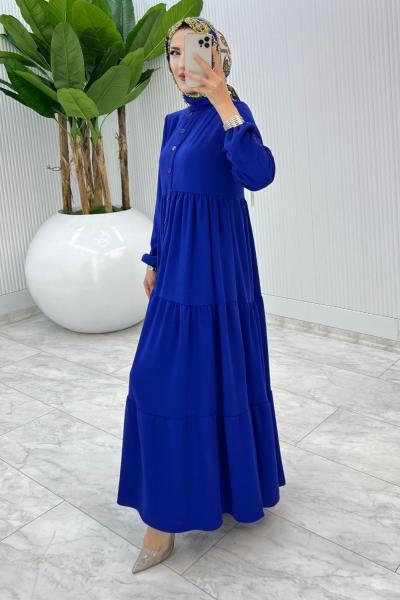 Saks Dantelli Elbise Tesettür Giyim