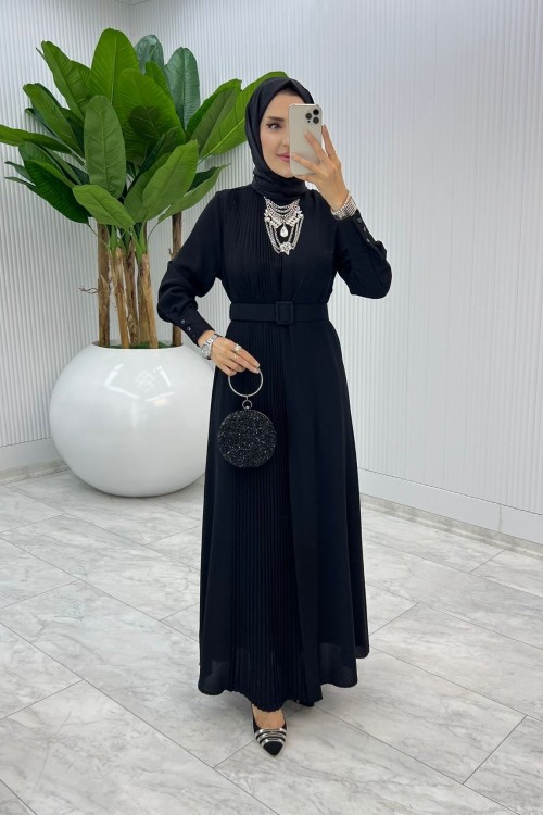 Siyah Busem Elbise Tesettür Giyim