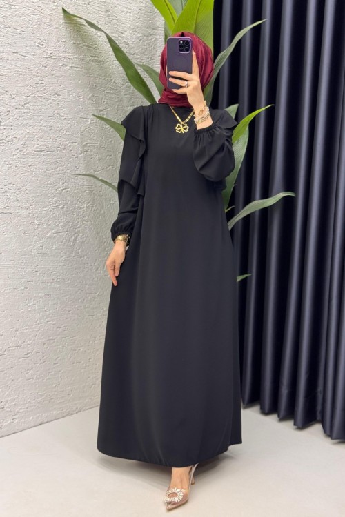 Siyah Canan Elbise Tesettür Giyim