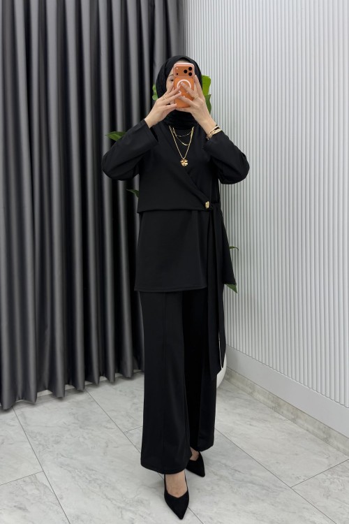 Siyah  Dilay Takım Tesettür Giyim