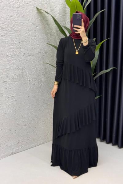 Siyah Duru Elbise Tesettür Giyim