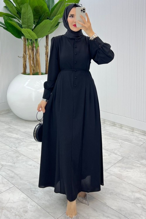Siyah Premıum İstanbul Elbise Tesettür Giyim