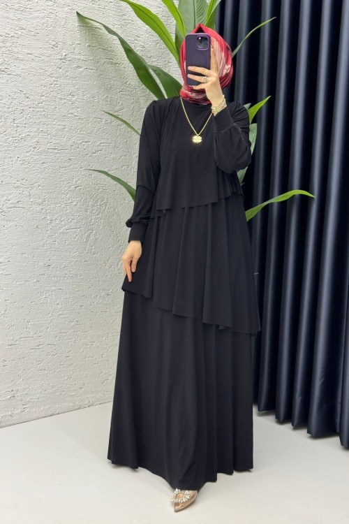 Siyah Premium Sultan Elbise Tesettür Giyim