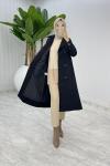 Siyah Premium Astarlı Eylem Trench Tesettür Giyim