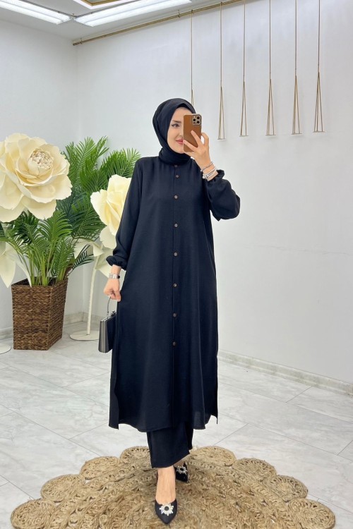 Siyah Seyhan Takım Tesettür Giyim