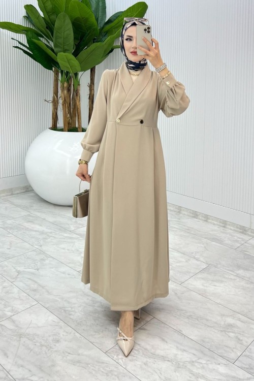 Taş Premium Lal Ferace Elbise Tesettür Giyim